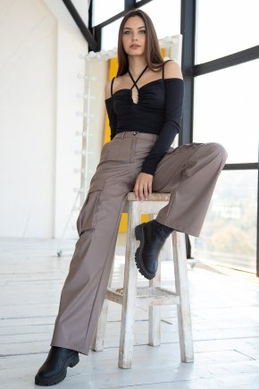 Trend cargo pants eco leather